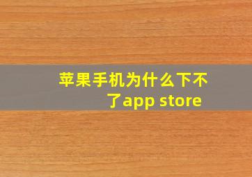 苹果手机为什么下不了app store